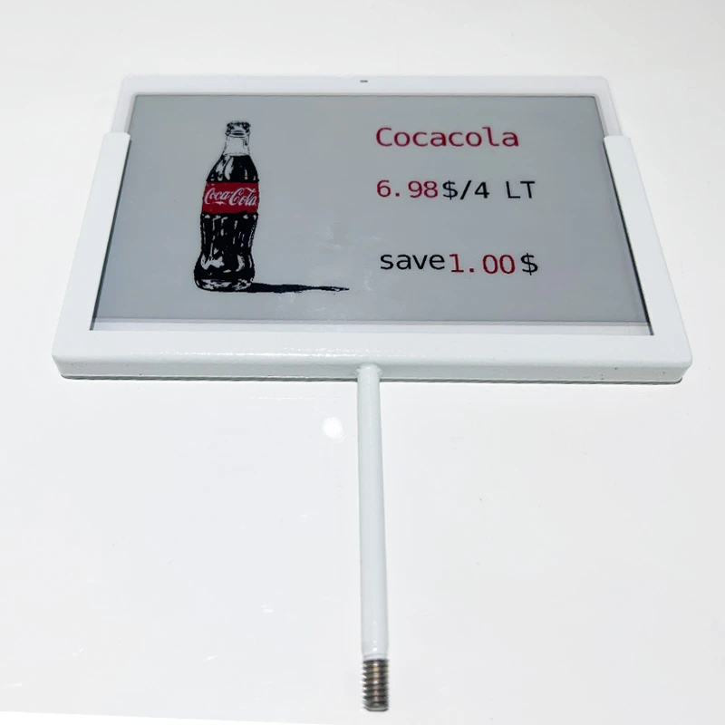7,3 collu elektroniska cenu zīme, metāla skrūvējams stiprinājums Coca{1}}cola stilā